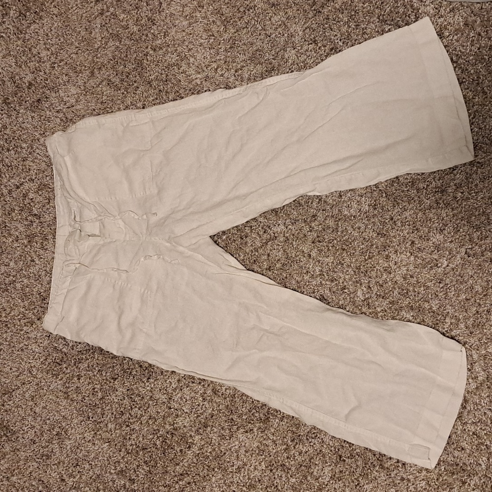 Lands' End linen cropped pants- GUC